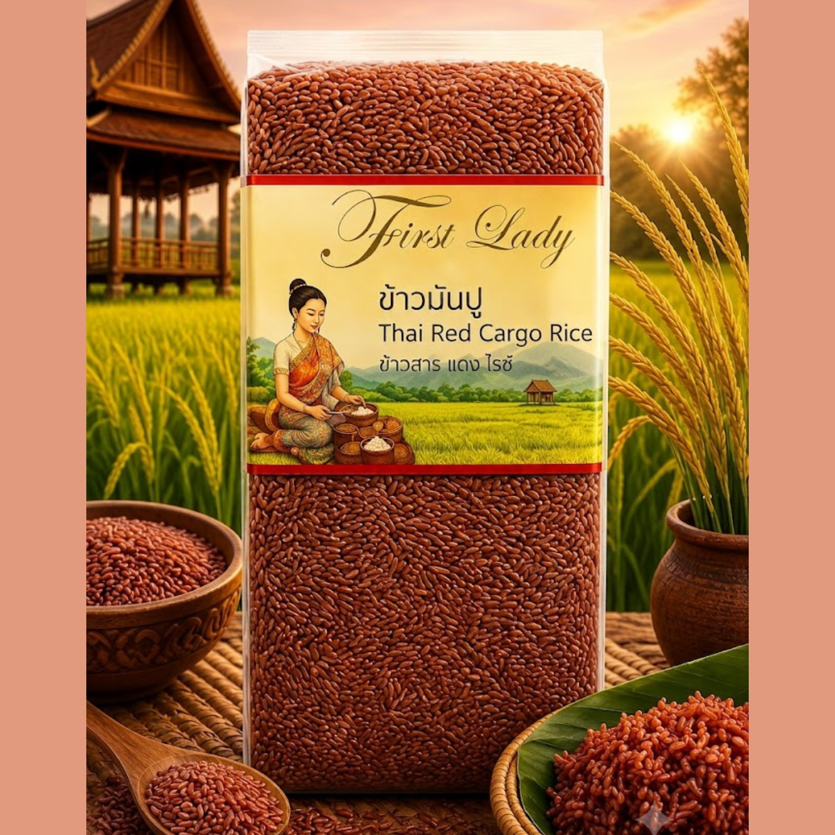 First Lady Red Cargo Rice (Vacuum Pack) – Whole Grain Red Rice