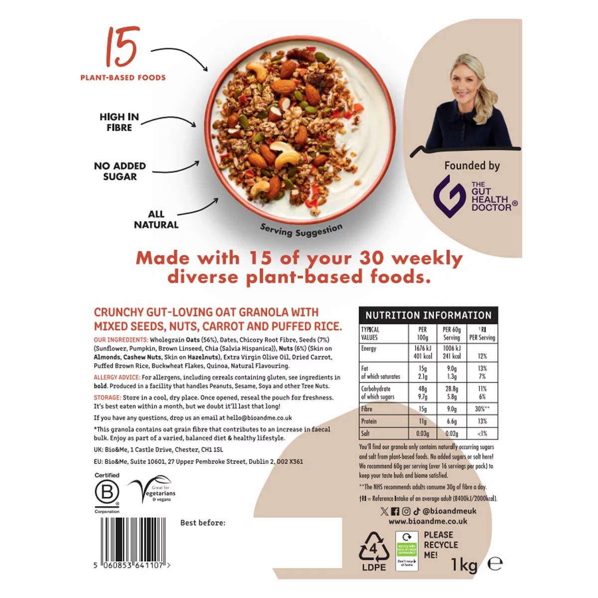 Bio & Me Granola Super Seedy & Nutty, 1kg