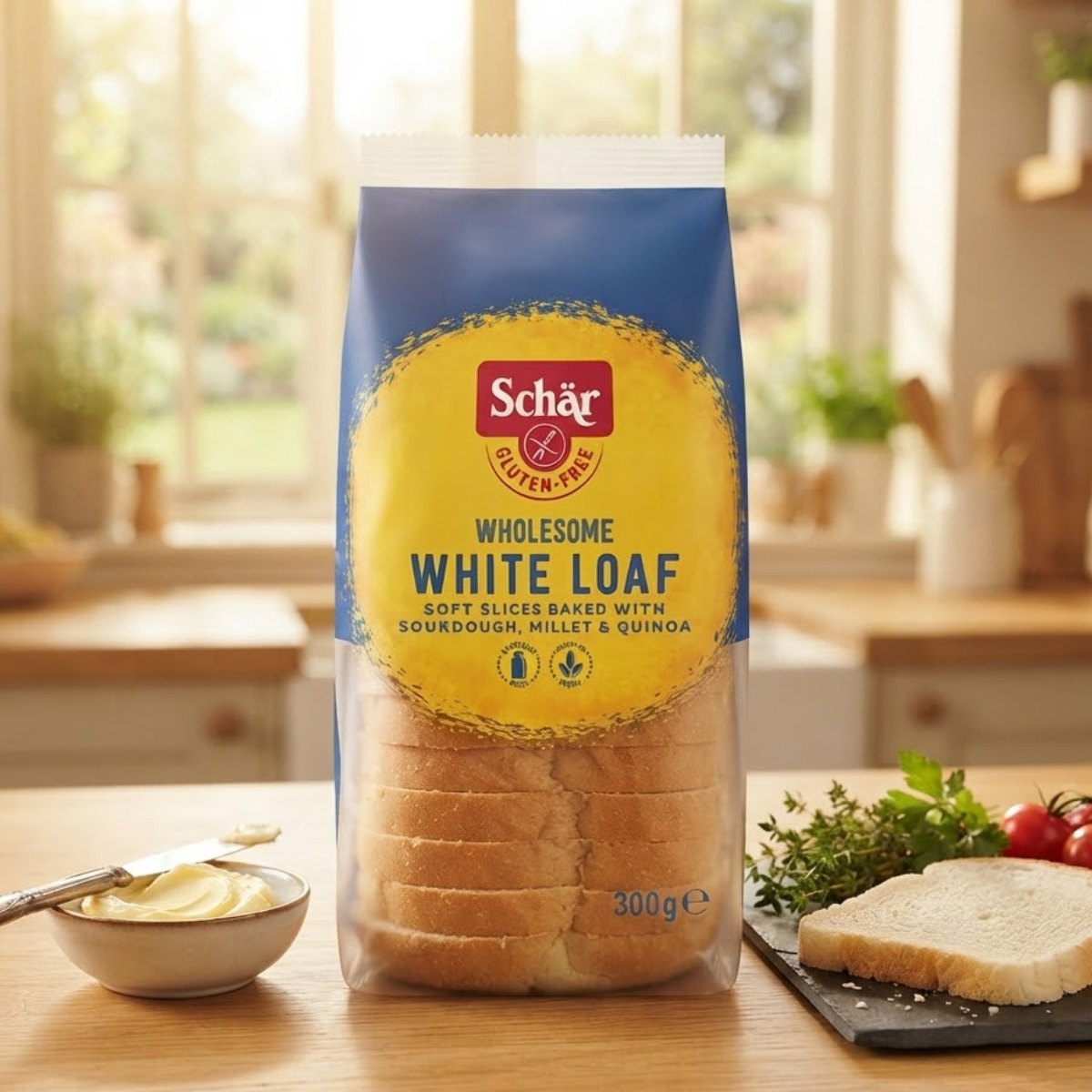 Schar Gluten-Free Soft White Sliced Bread Loaf 300g, - Sourdough, Millet & Quinoa