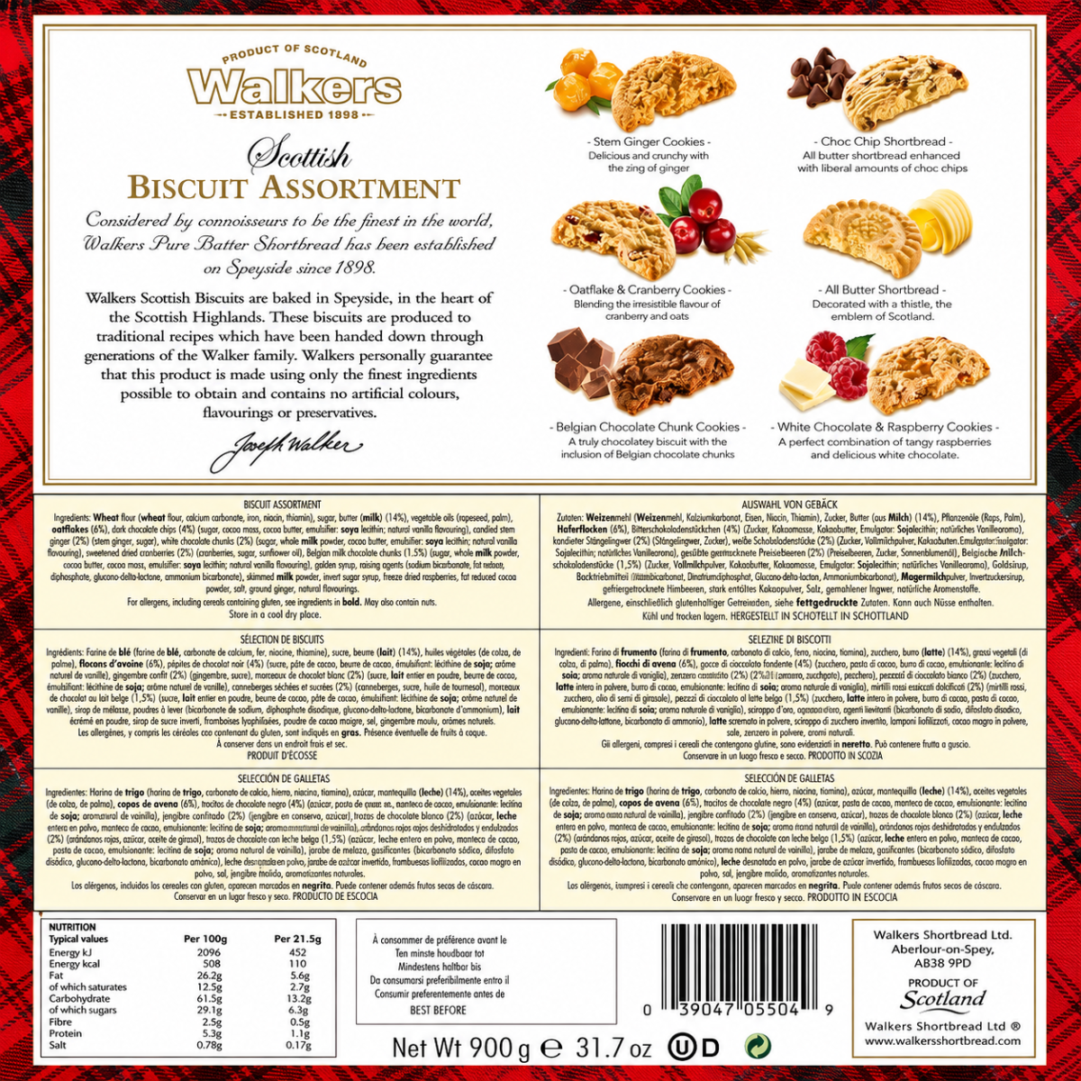 Walkers Scottish Biscuit Assortment, 900g