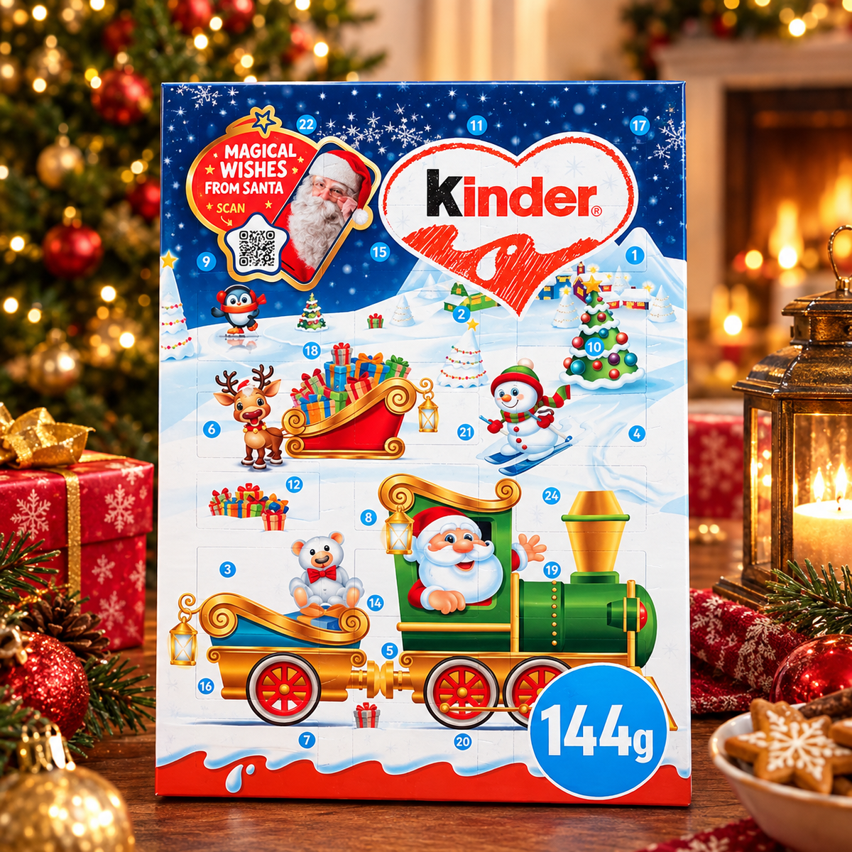 Kinder Chocolate Advent Calendar 144G (Pack of 1)