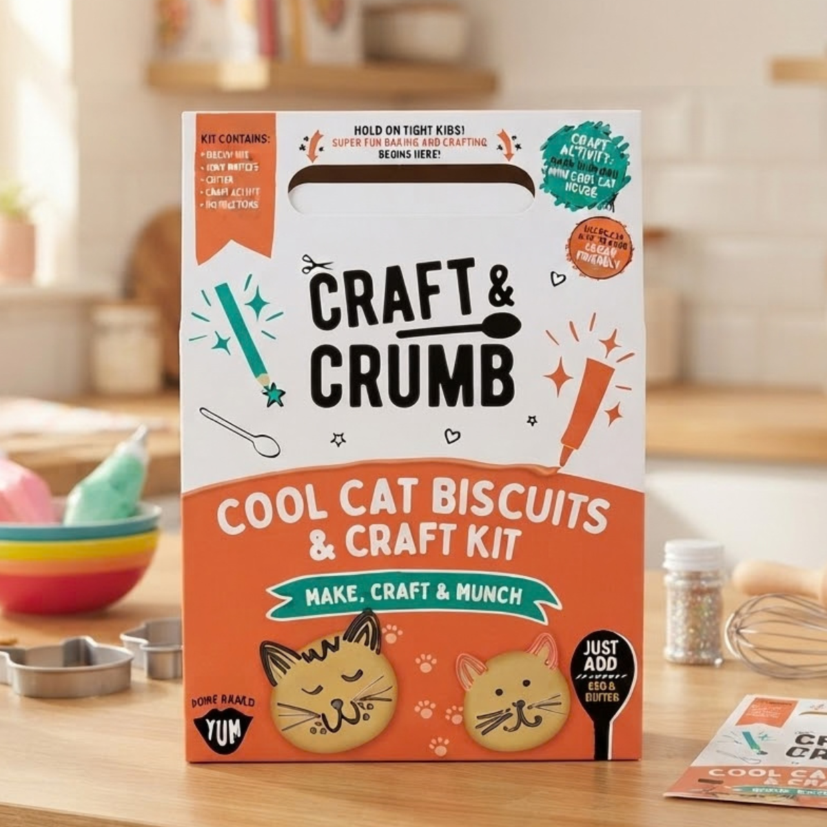 Craft & Crumb Cool Cats Biscuits & Craft kit 249g