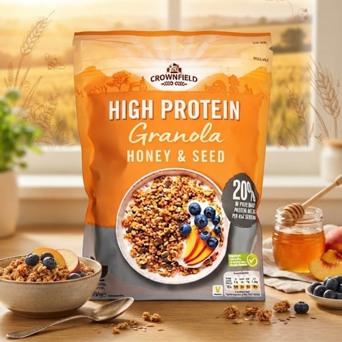 Crownfield High Protein Granola Honey and Seeds