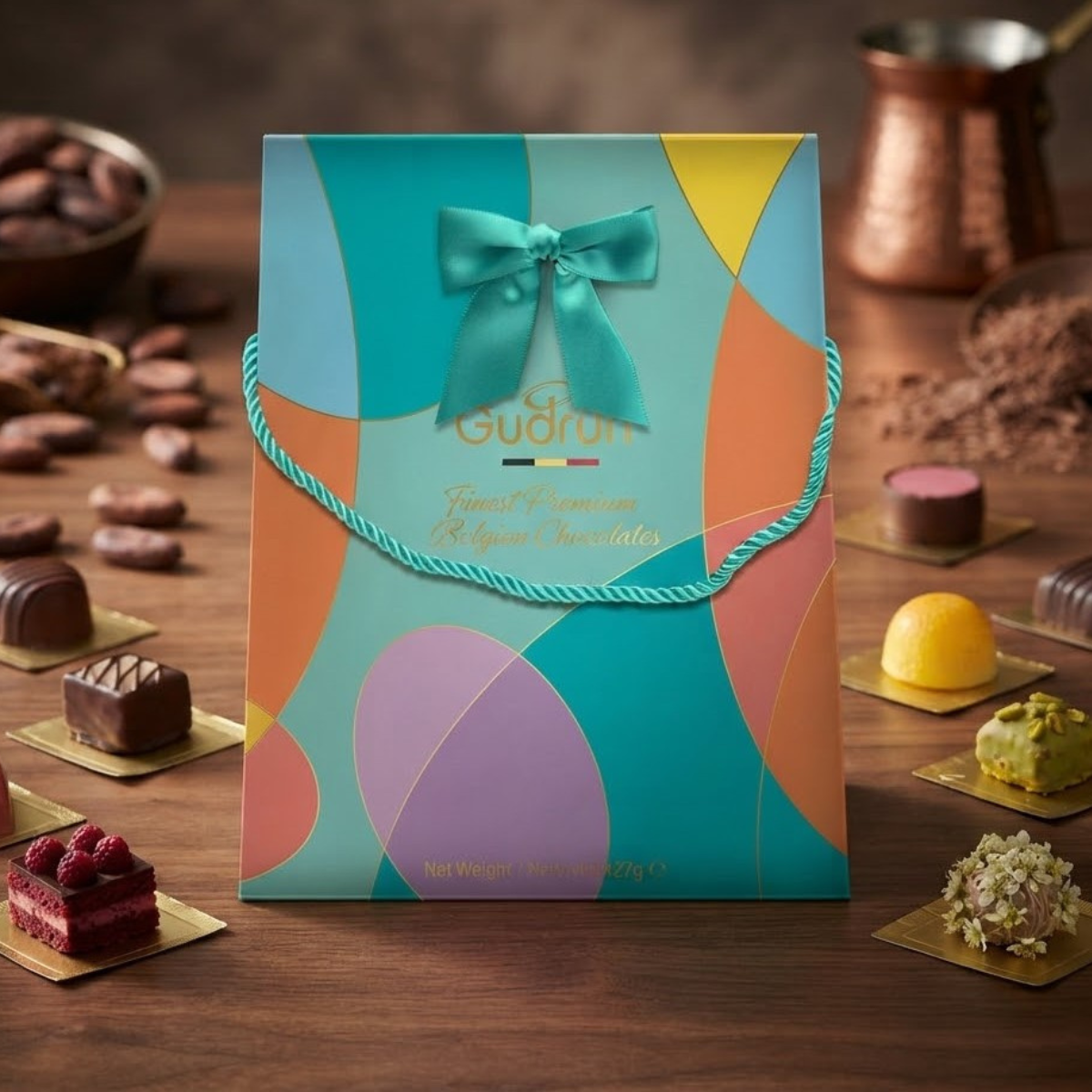 Gudrun Belgian Chocolates Bag, 427g in Blue