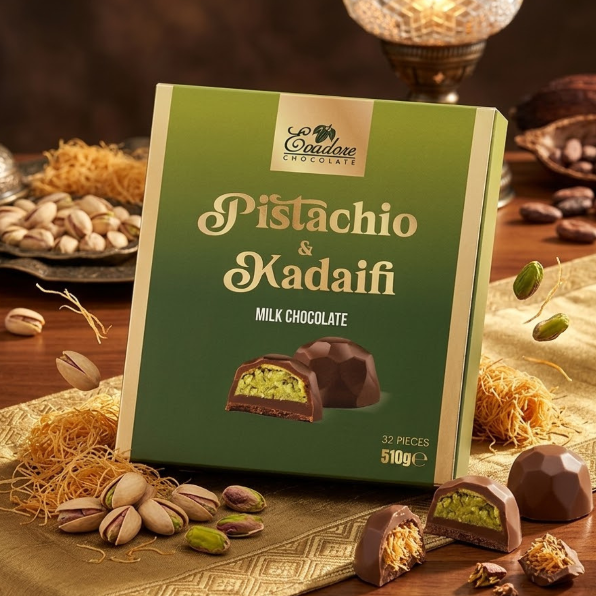 Evadore Pistachio & Kadaifi Milk Chocolate Bag, 510g