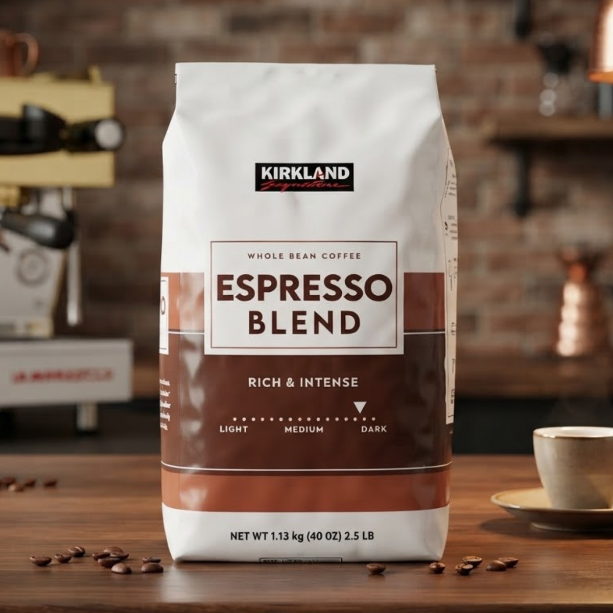 Kirkland Signature Whole Bean Coffee Espresso Blend, 1.13kg