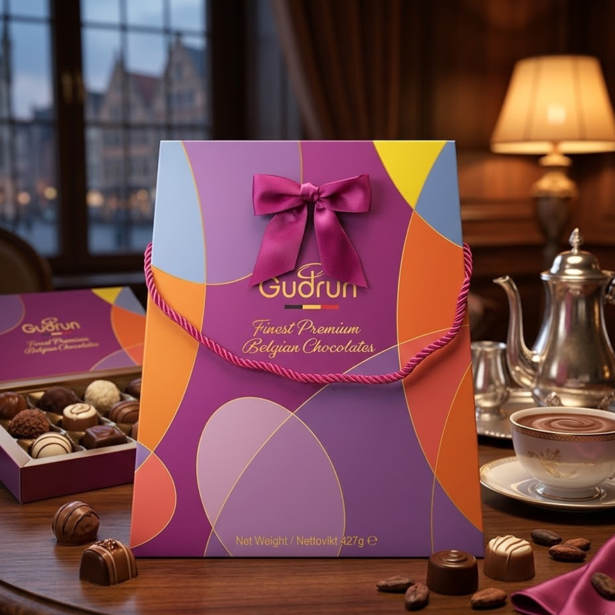 Gudrun Belgian Chocolates Bag, 427g in Purple