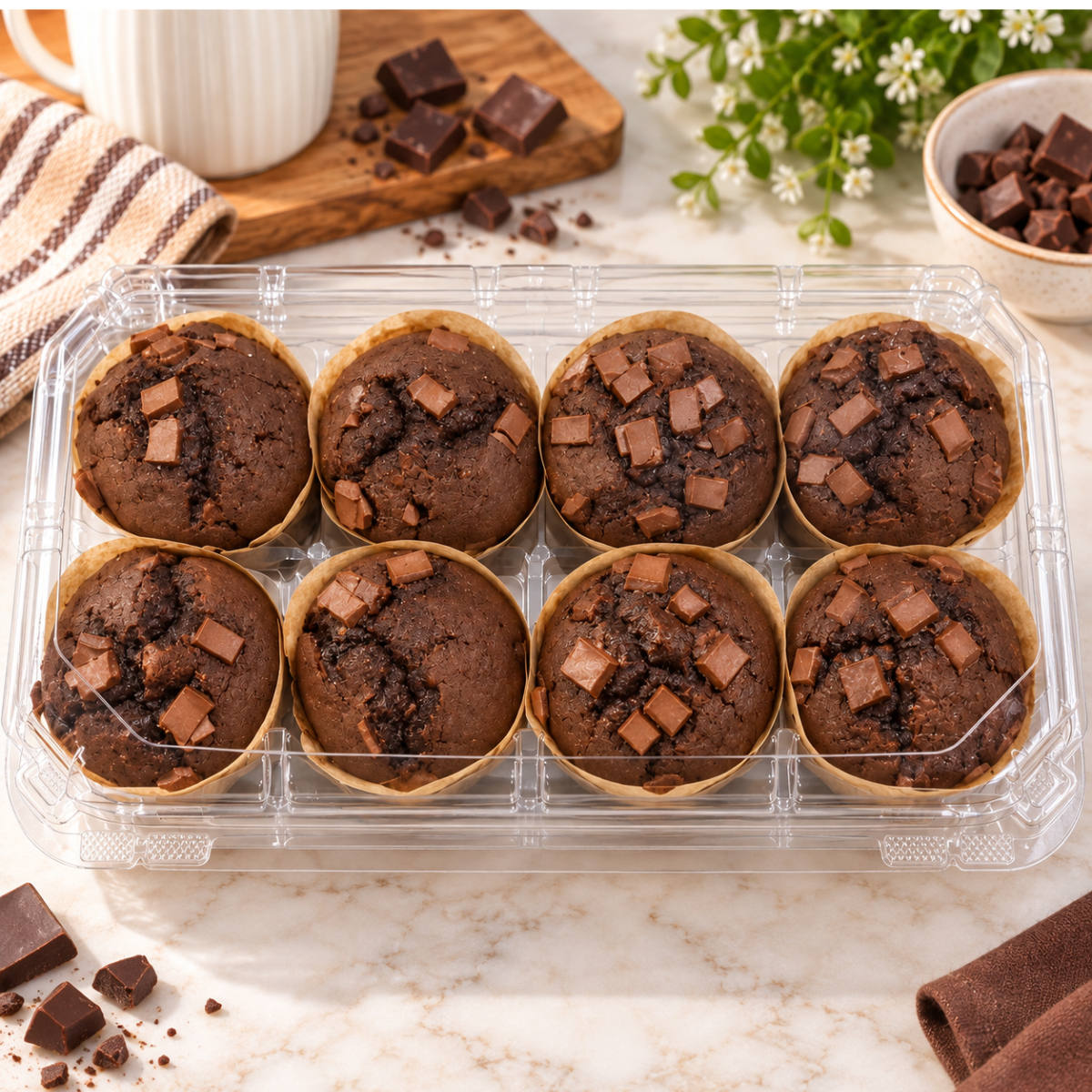 Double Chocolate Muffins 8 Per Pack
