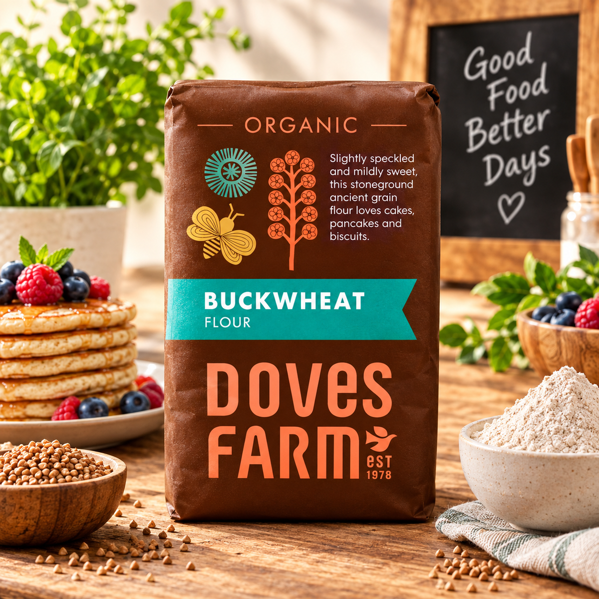 Doves Farm Organic Buckwheat Flour 1kg (Pack of 1)