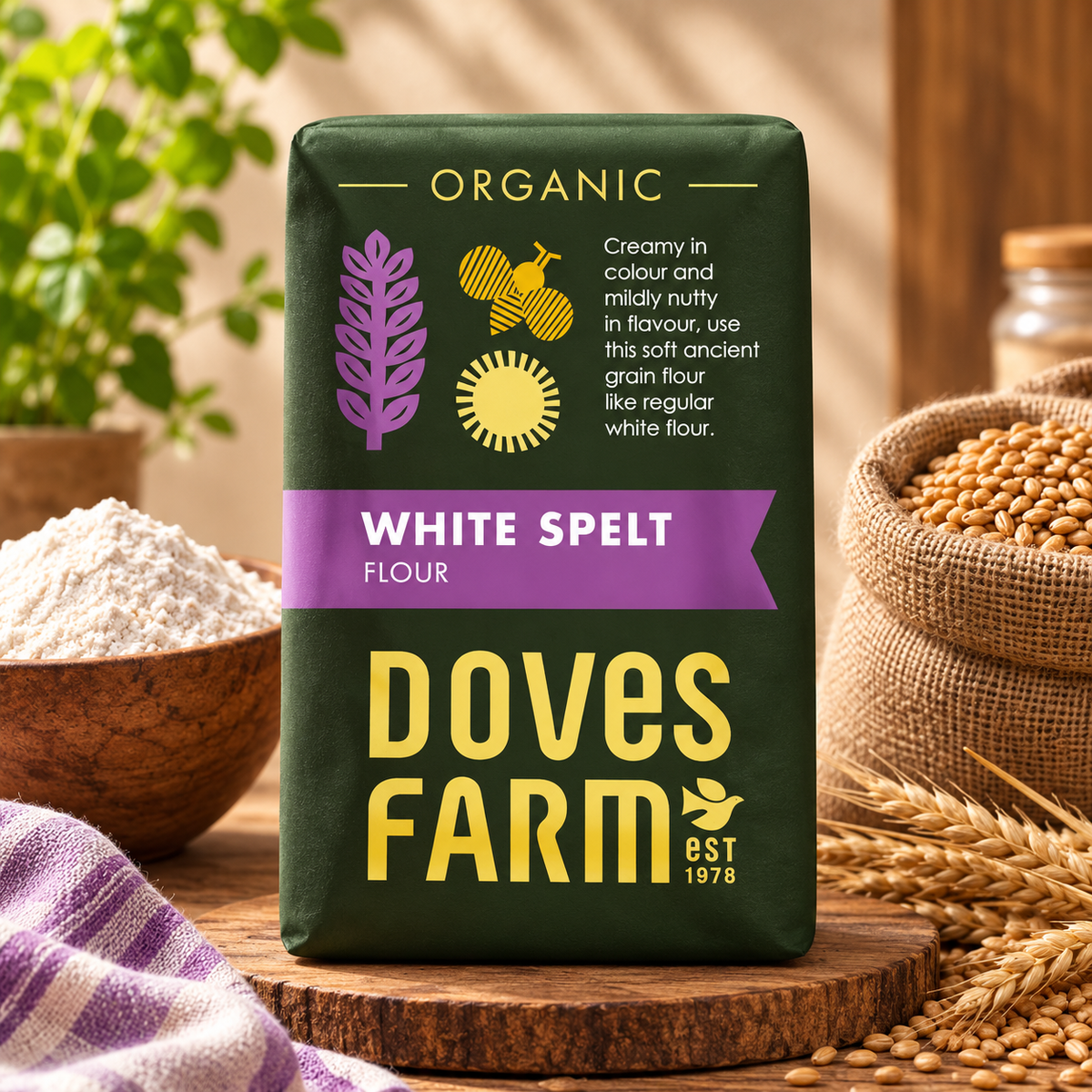 Doves Farm Organic White Spelt Flour 1Kg (Pack of 1)