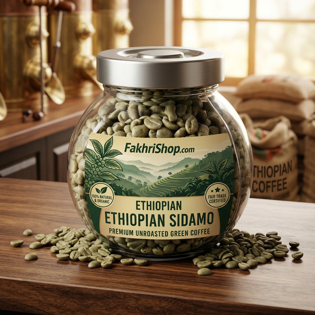 Ethiopian Sidamo Unroasted Coffee Beans 100g Jar
