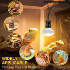Fakhri 2 Pack E27 Reptile Black Ceramic Heat Lamp Holders with 39" Hanging Chain & 280cm Cable
