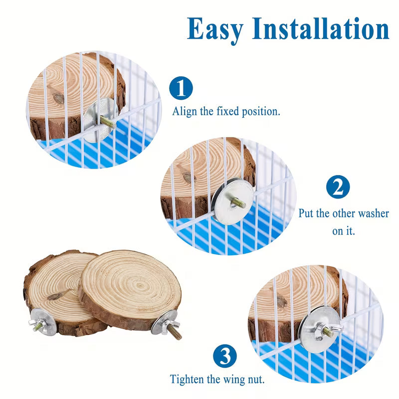 Fakhri 8pcs Apple Branch Wooden Bird Perch Set for Parrots & Small Birds
