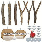 Fakhri 8pcs Apple Branch Wooden Bird Perch Set for Parrots & Small Birds