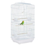 Fakhri 92cm Large Bird Cage with Perches, Food Bowls, Swing, White