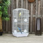 Fakhri 92cm Large Bird Cage with Perches, Food Bowls, Swing, White
