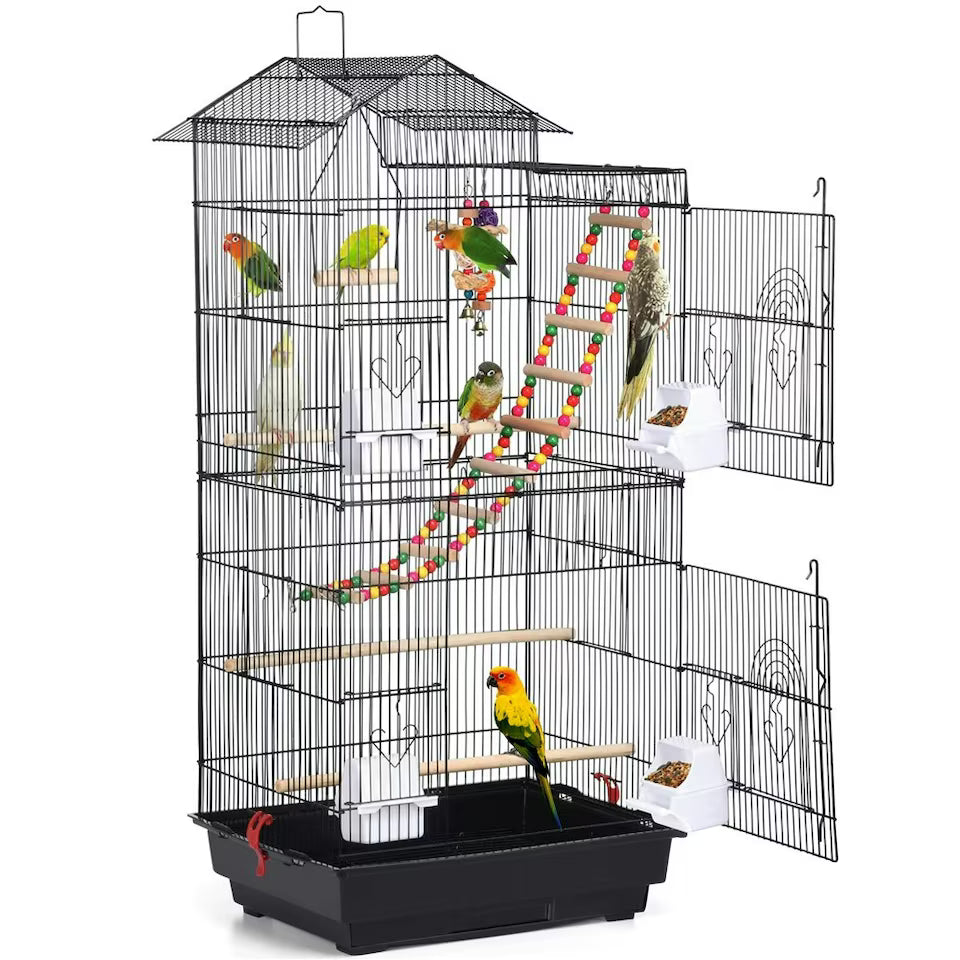 Fakhri 99 cm Tall Metal Parrot Cage Birdcage w/Swing
