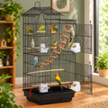 Fakhri 99 cm Tall Metal Parrot Cage Birdcage w/Swing