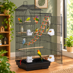 Fakhri 99 cm Tall Metal Parrot Cage Birdcage w/Swing