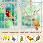 Fakhri 9pcs Natural Wood Bird Toy Set with Ladder & Swing (Random Color)