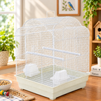 Fakhri Arched Roof Bird Travel Small Cage White 41 x 35.5 x 54cm