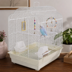 Fakhri Arched Roof Bird Travel Small Cage White 41 x 35.5 x 54cm