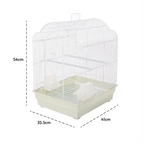 Fakhri Arched Roof Bird Travel Small Cage White 41 x 35.5 x 54cm