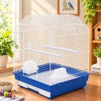 Fakhri Arched Roof Small Bird Travel Cage Blue 41 x 35.5 x 54cm