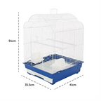 Fakhri Arched Roof Small Bird Travel Cage Blue 41 x 35.5 x 54cm