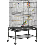 Fakhri Bird Cage, with Stand, Wheels, Toys, for Budgies, Finches, Parakeets 79L x 49W x 133H cm