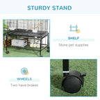 Fakhri Bird Cage, with Stand, Wheels, Toys, for Budgies, Finches, Parakeets 79L x 49W x 133H cm