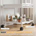 Fakhri Bird Cage for Finches, Canaries Detachable with Rolling Stand White 48L x 45.5W x 103H cm