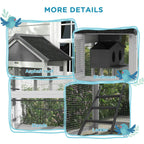 Fakhri Bird Cage w/ Stands for Finches, Parakeets, Small Birds, Grey 171H x 92L x 52Wcm