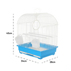 Fakhri Curved Bird Travel Cage Blue 34x28x43cm