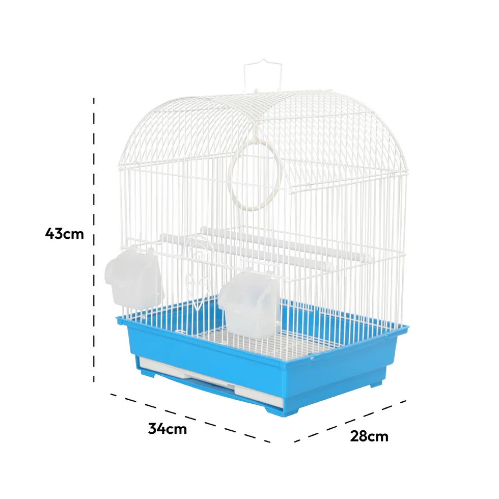 Fakhri Curved Bird Travel Cage Blue 34x28x43cm