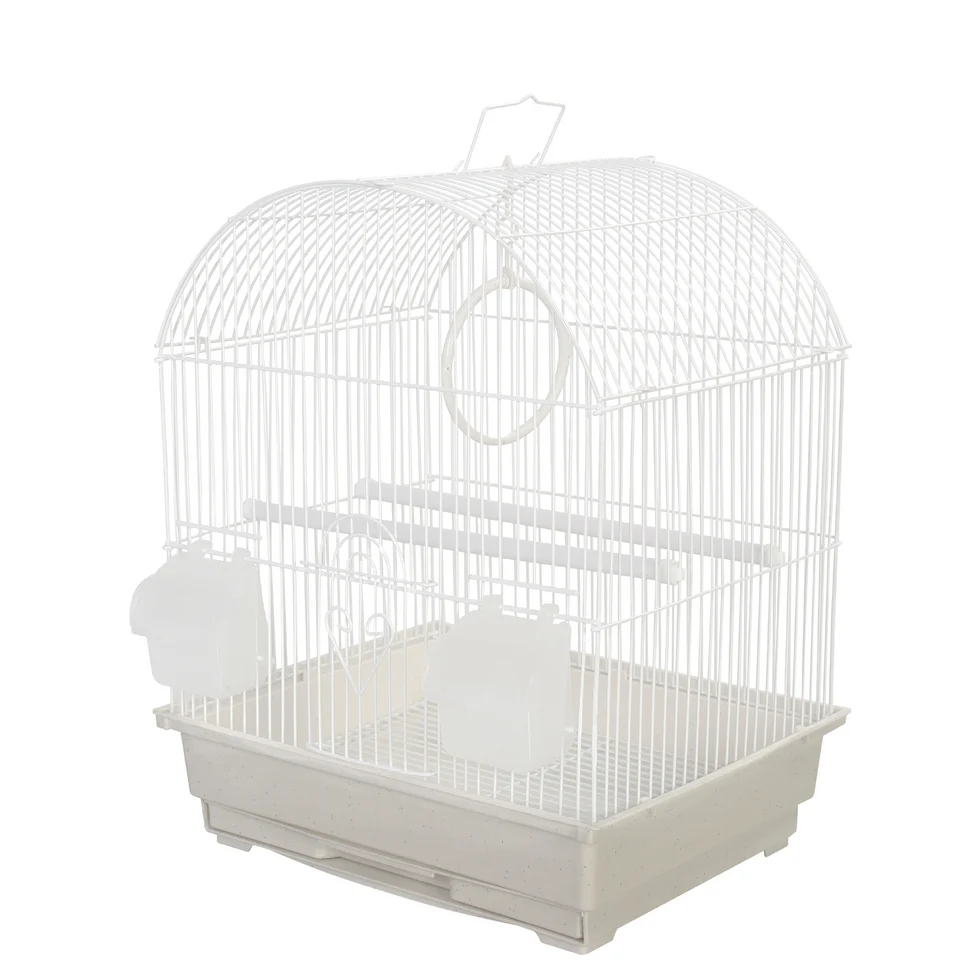 Fakhri Curved Small Bird Travel Cage White 34 x 28 x 43cm