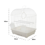 Fakhri Curved Small Bird Travel Cage White 34 x 28 x 43cm