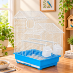 Fakhri Dual Split level Small Bird Travel Cage Blue 37 x 30 x 48cm