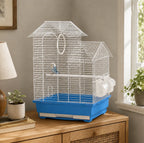 Fakhri Dual Split level Small Bird Travel Cage Blue 37 x 30 x 48cm