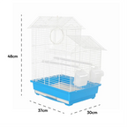 Fakhri Dual Split level Small Bird Travel Cage Blue 37 x 30 x 48cm