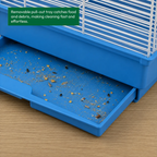 Fakhri Dual Split level Small Bird Travel Cage Blue 37 x 30 x 48cm