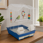 Fakhri Dutch Gable-style Portable Bird Small Cage Blue 44 x 40 x 54cm