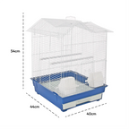 Fakhri Dutch Gable-style Portable Bird Small Cage Blue 44 x 40 x 54cm