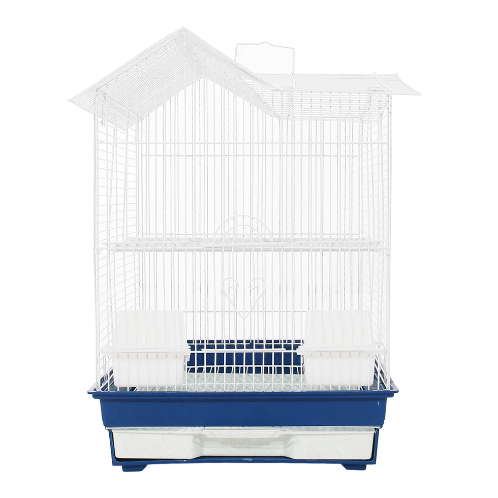 Fakhri Dutch Gable-style Portable Bird Small Cage Blue 44 x 40 x 54cm