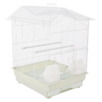 Fakhri Dutch Gable-style Portable Bird Small Cage White 44 x 40 x 54cm