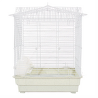 Fakhri Dutch Gable-style Portable Bird Small Cage White 44 x 40 x 54cm