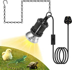 Fakhri E27 Reptile Black Ceramic Heat Lamp Holders with 39" Hanging Chain & 280cm Cable (Pack of 1)
