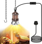 Fakhri E27 Reptile Brown Ceramic Heat Lamp Holders with 39" Hanging Chain & 280cm Cable (Pack of 1)