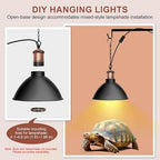 Fakhri E27 Reptile Brown Ceramic Heat Lamp Holders with 39" Hanging Chain & 280cm Cable (Pack of 1)
