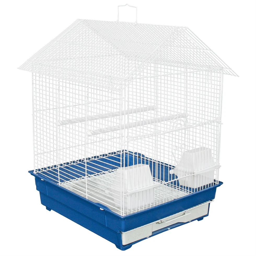 Fakhri Gable-style Portable Bird Small Cage Blue 44 x 40.5 x 53cm